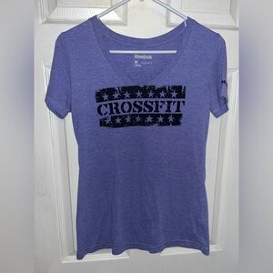 Reebok Women's Blue CrossFit V-Neck Tee